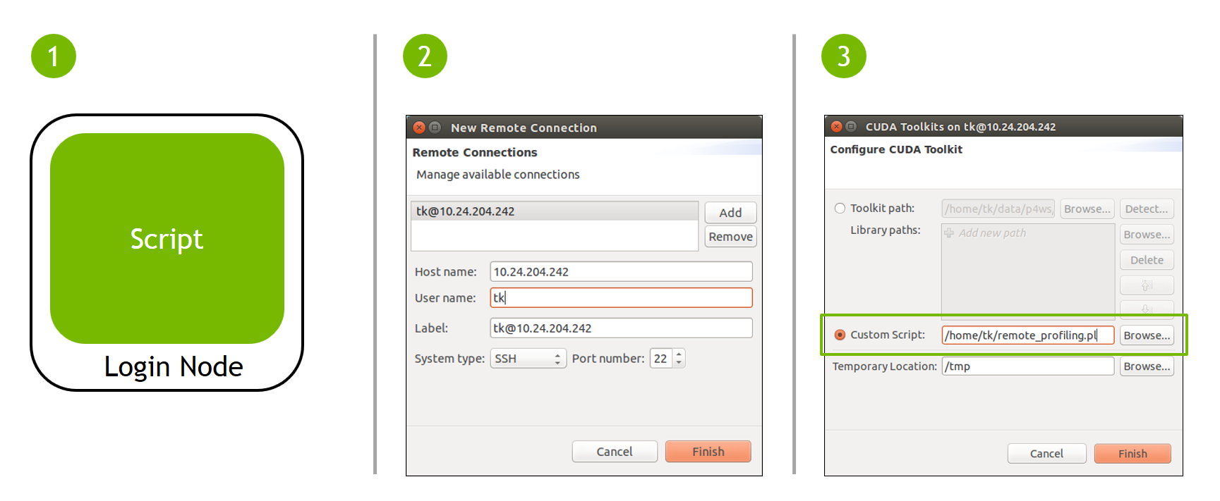 Steps to set up one-hop remote profiling