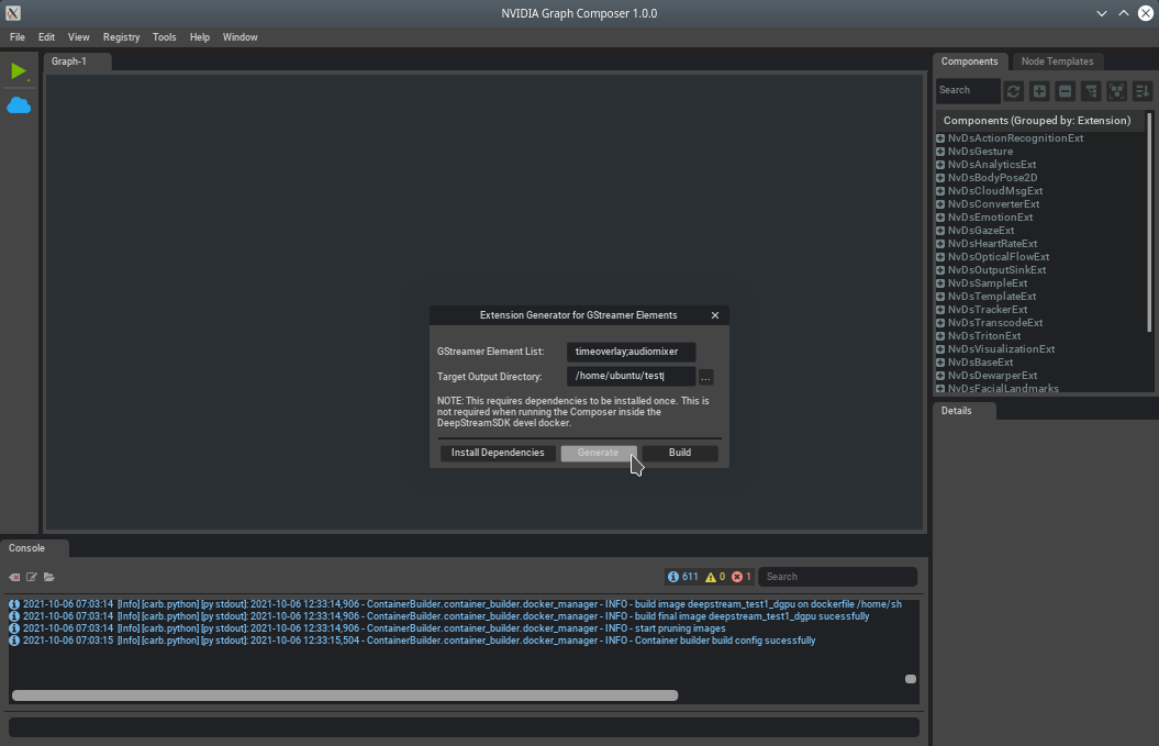Graph Composer Extension Generator Dialog