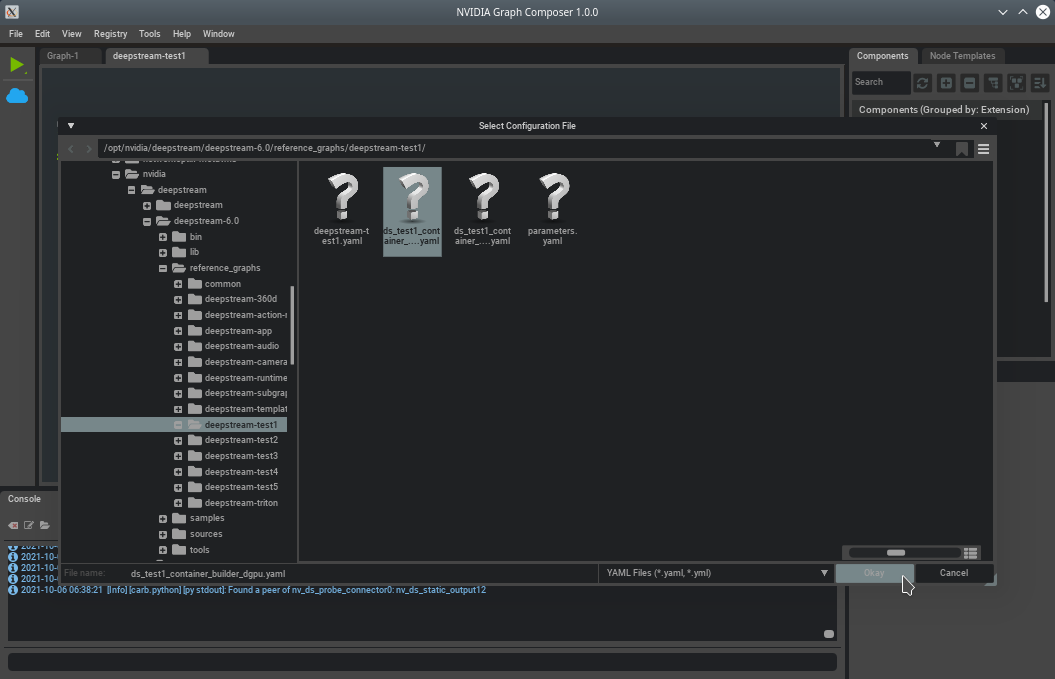 Graph Composer Container Builder Config