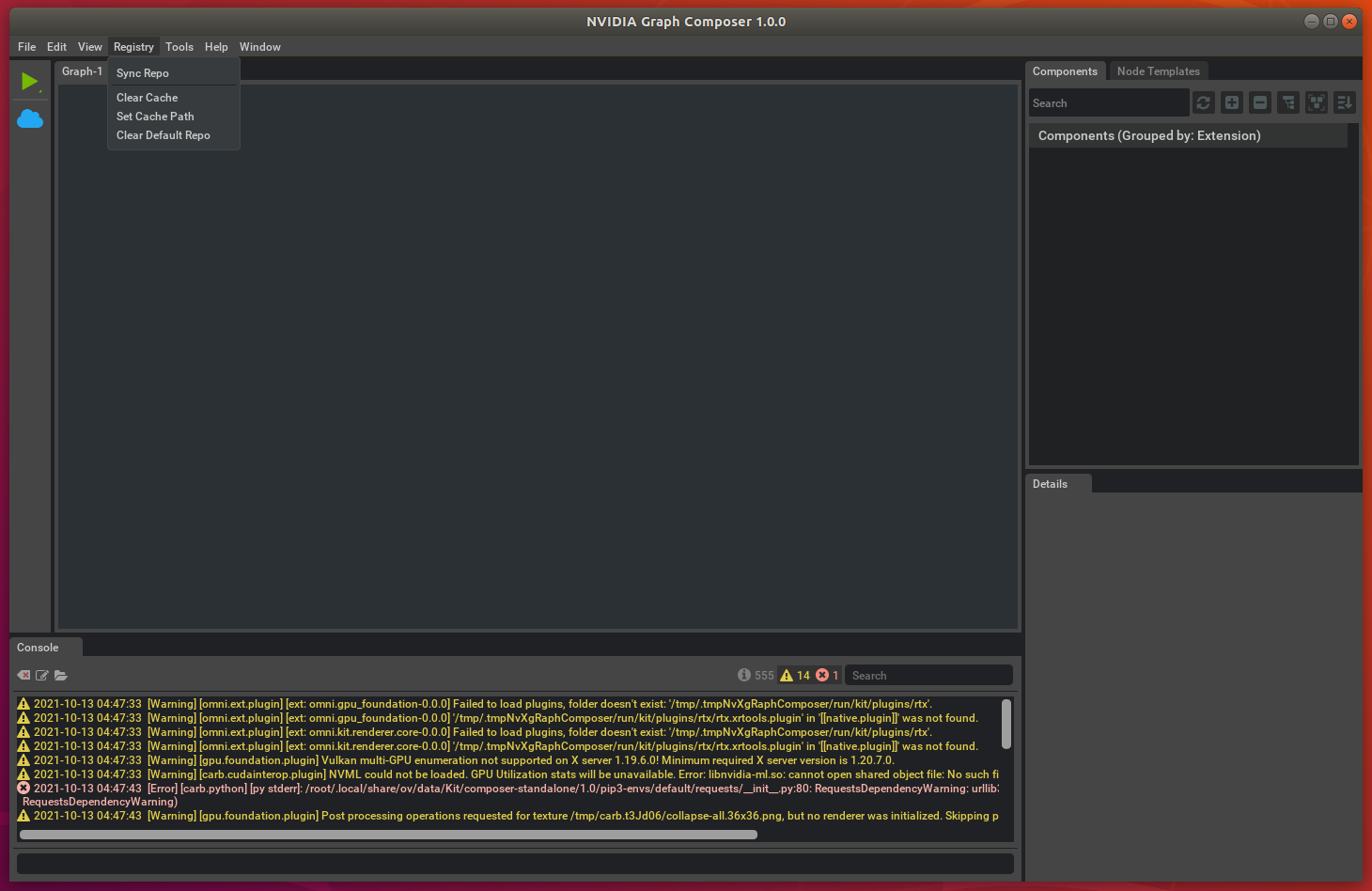 Graph Composer Registry Menu