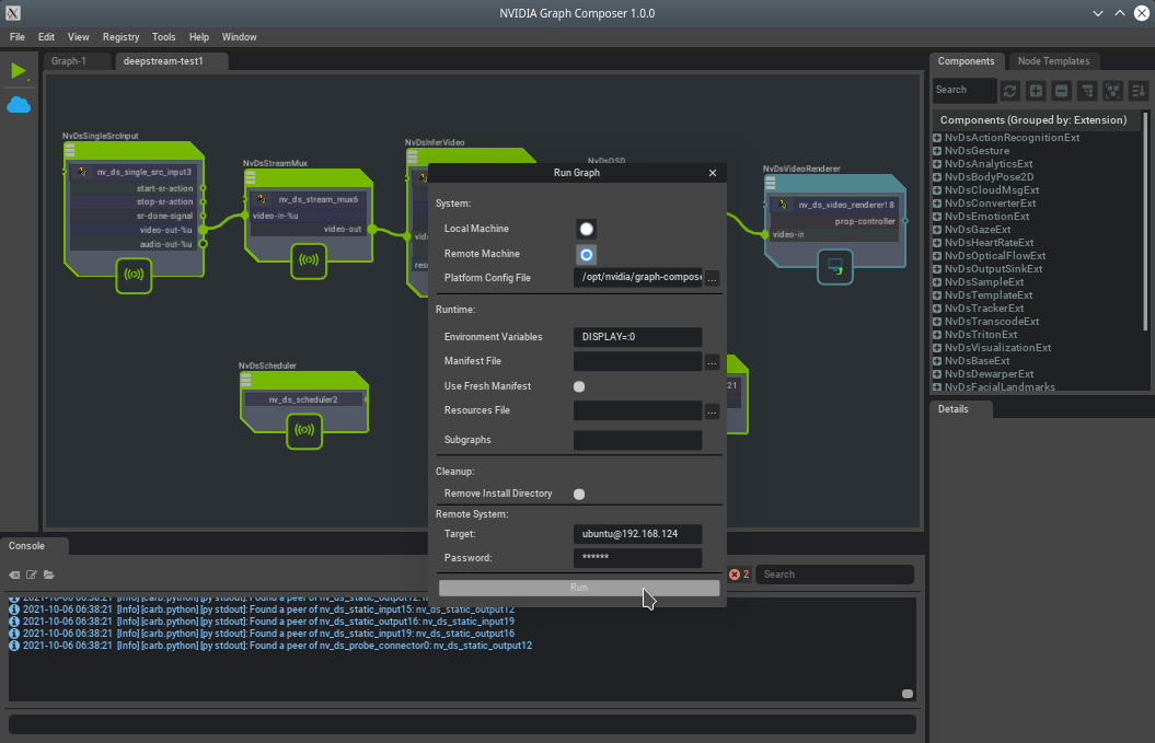 Graph Composer Remote Run
