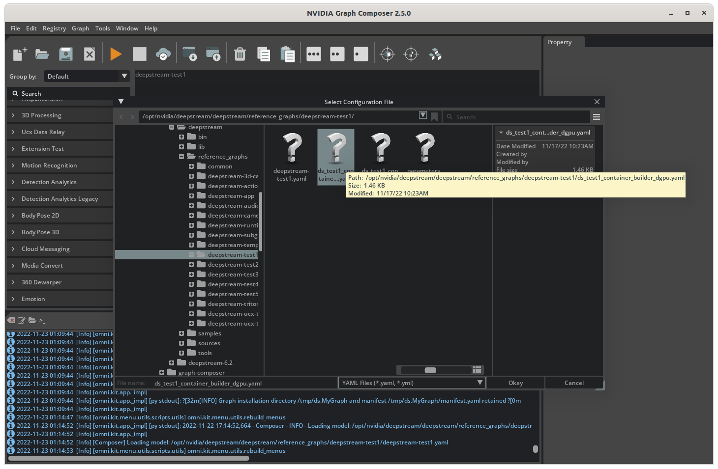 Graph Composer Container Builder Config
