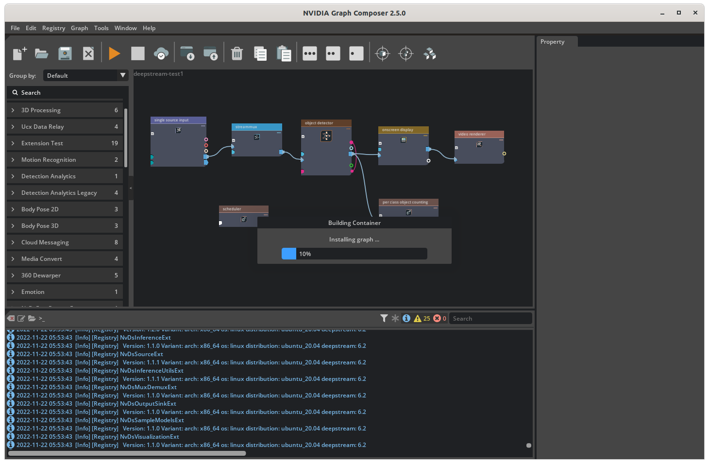 Graph Composer Container Builder Progress