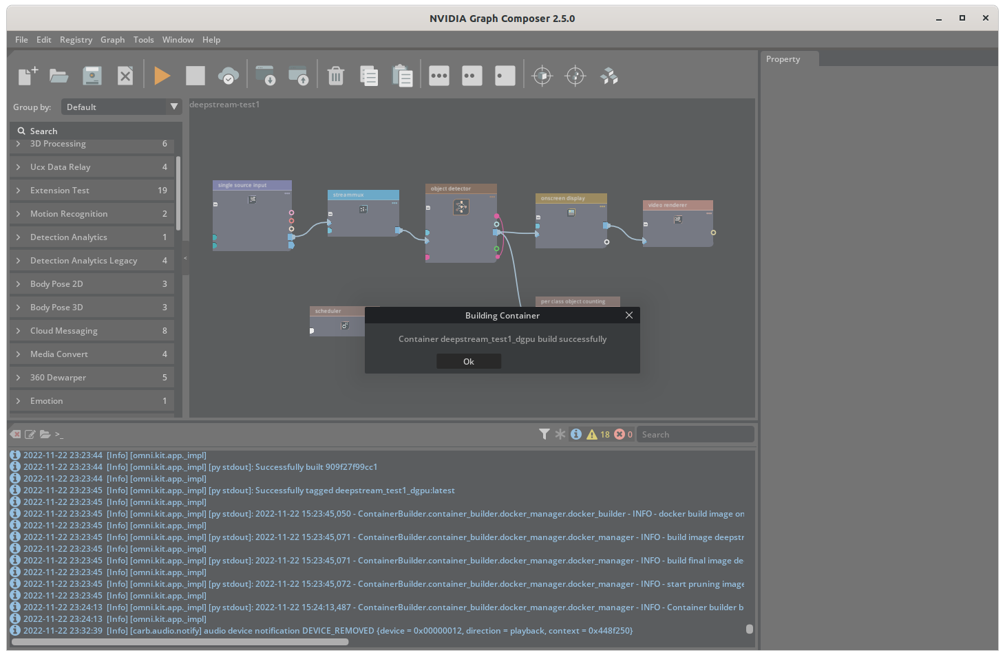 Graph Composer Container Builder Success