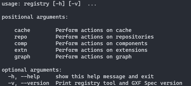 Registry Help Command