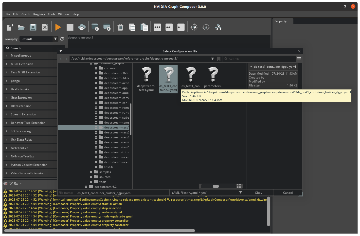 Graph Composer Container Builder Config