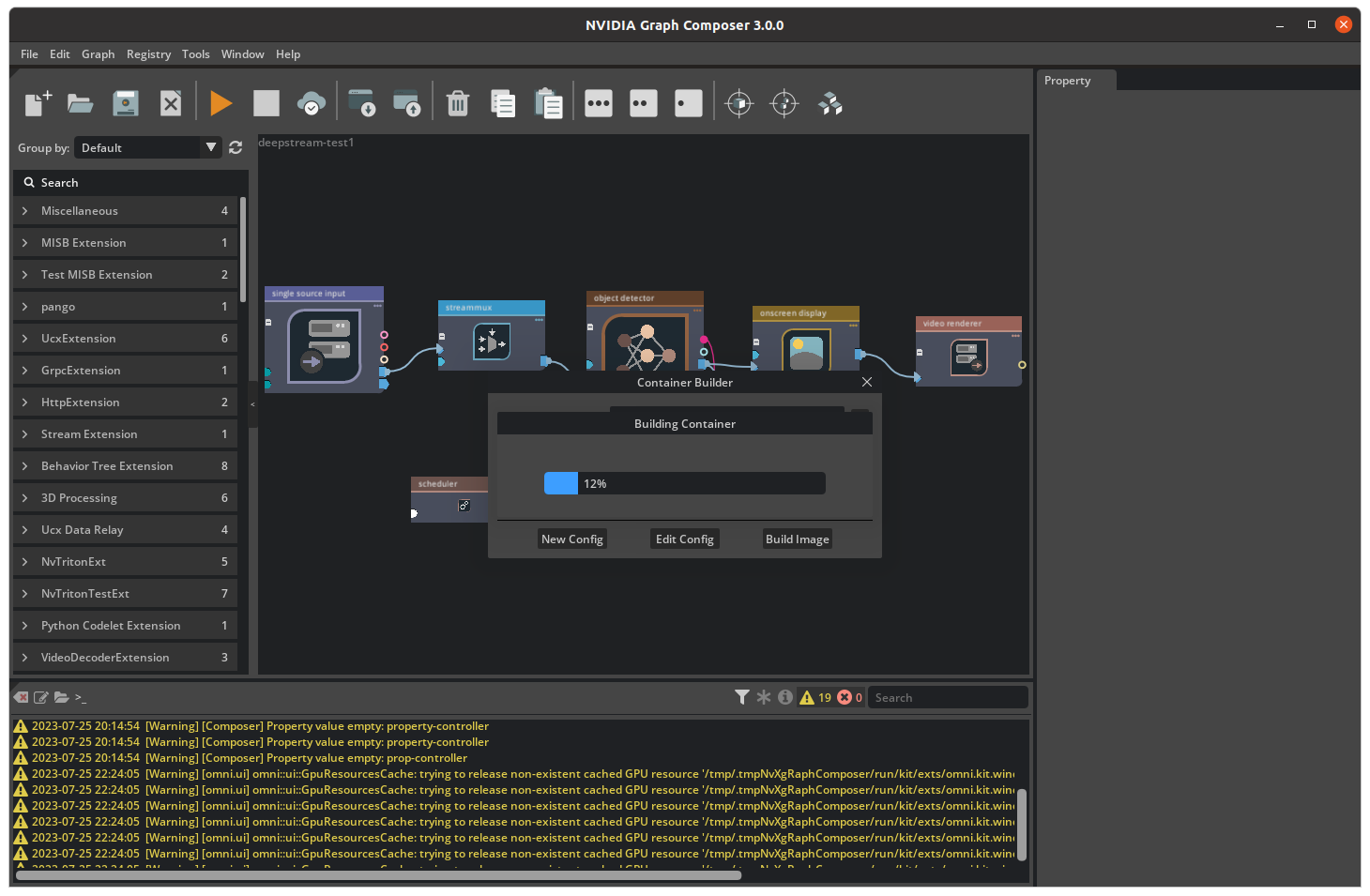 Graph Composer Container Builder Progress