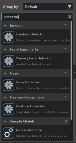 Filtering with the search bar.